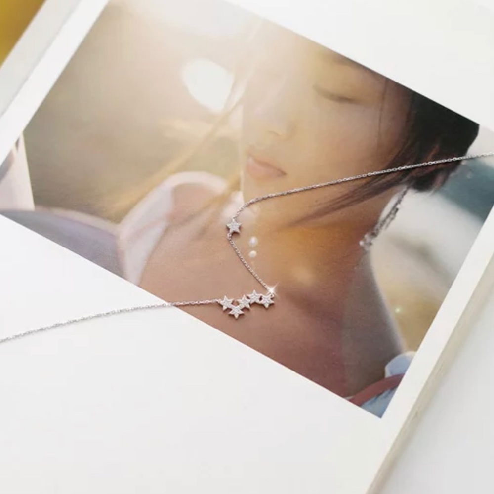 925 Sterling Silver Constellation Star Necklace - Picture 4 of 5